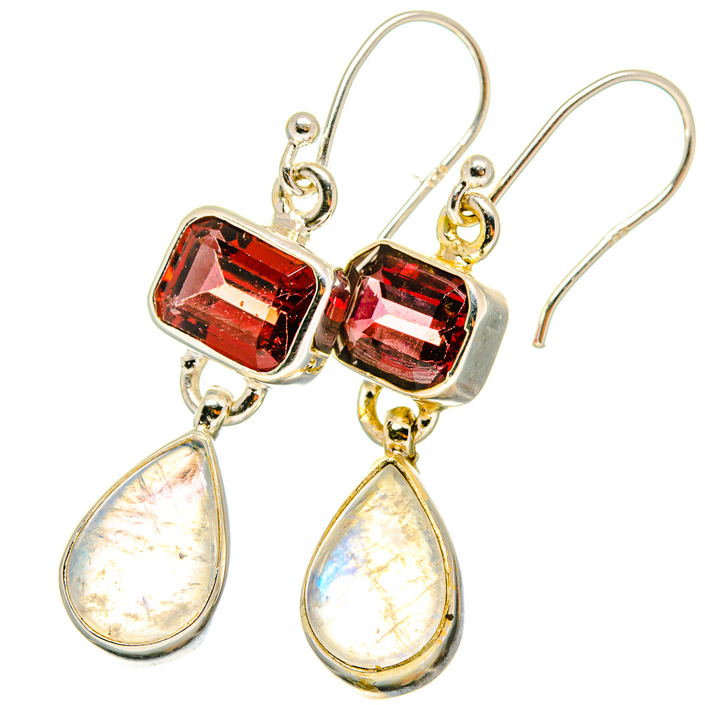 Rainbow Moonstone Earrings handcrafted by Anasilvercos - EARR421261