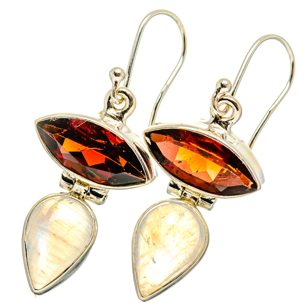 Rainbow Moonstone Earrings handcrafted by Anasilvercos - EARR421290