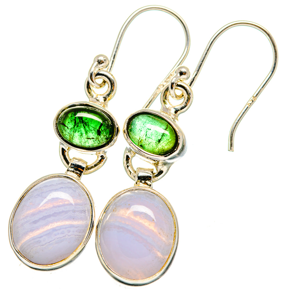 Blue Lace Agate Earrings handcrafted by Anasilvercos - EARR421296