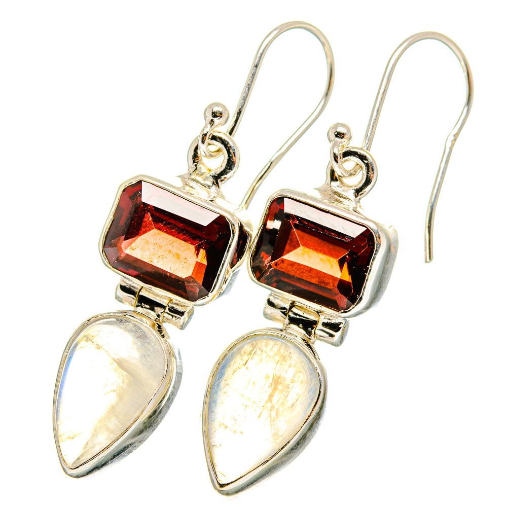 Rainbow Moonstone Earrings handcrafted by Anasilvercos - EARR421330