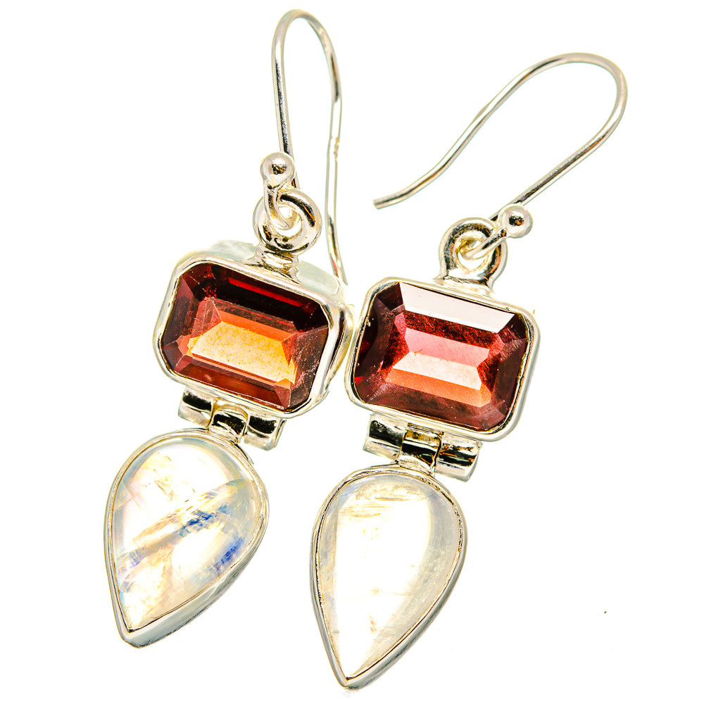 Rainbow Moonstone Earrings handcrafted by Anasilvercos - EARR421333