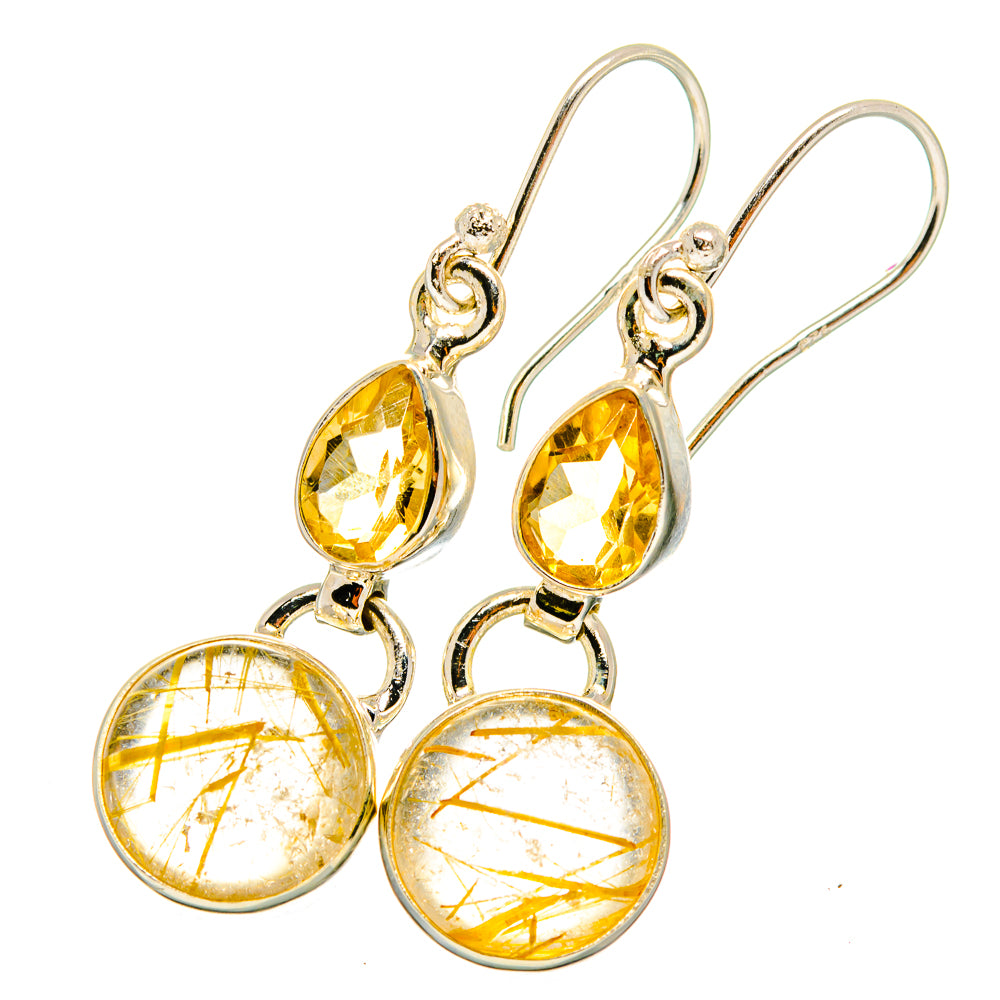 Rutilated Quartz Earrings handcrafted by Anasilvercos - EARR421335