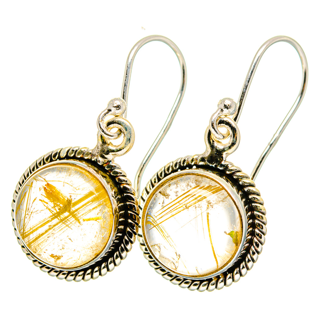 Rutilated Quartz Earrings handcrafted by Anasilvercos - EARR421345