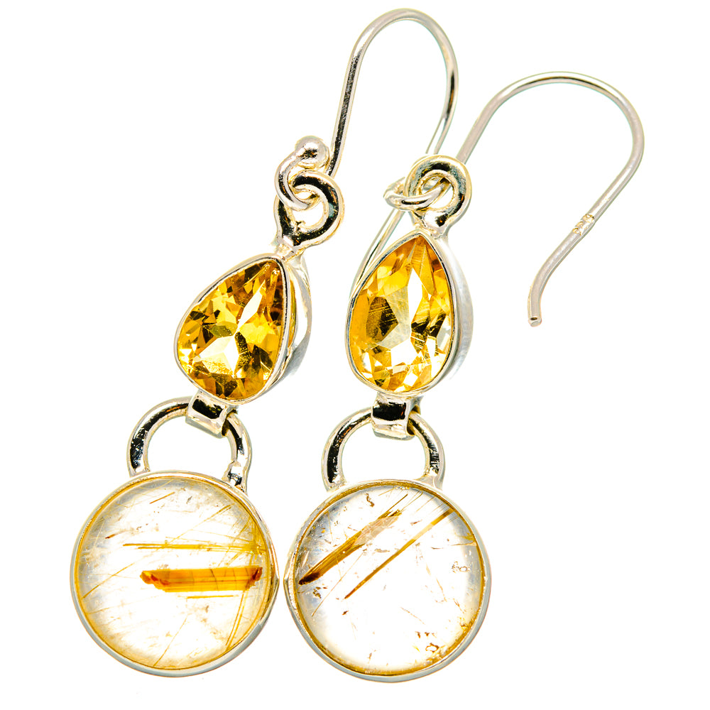 Rutilated Quartz Earrings handcrafted by Anasilvercos - EARR421352