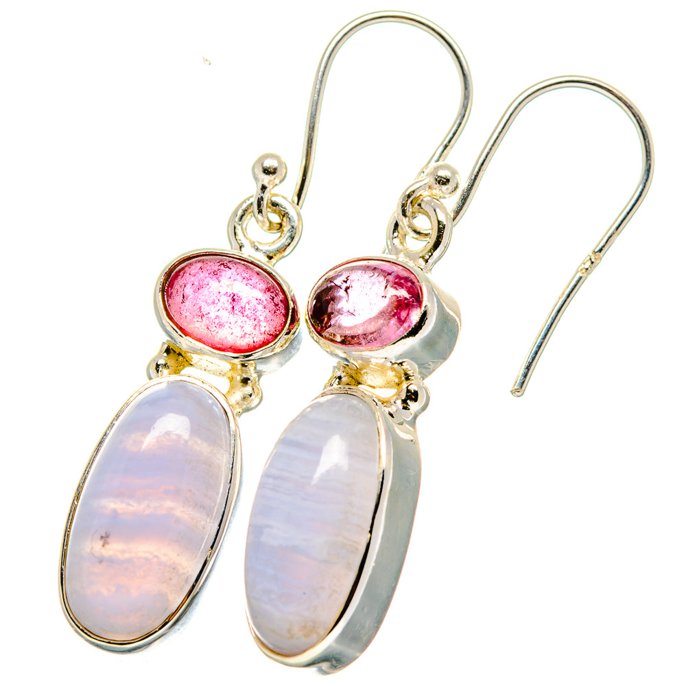 Blue Lace Agate Earrings handcrafted by Anasilvercos - EARR421357