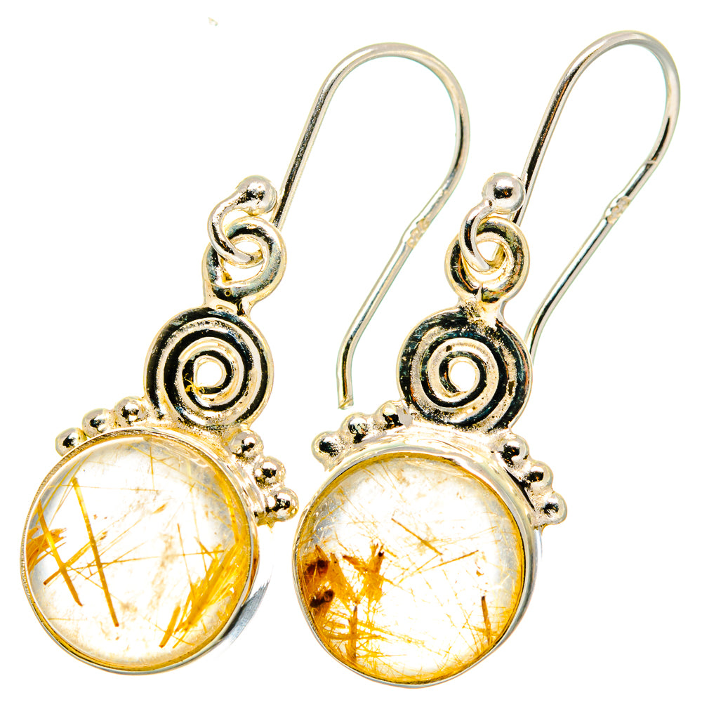 Rutilated Quartz Earrings handcrafted by Anasilvercos - EARR421377