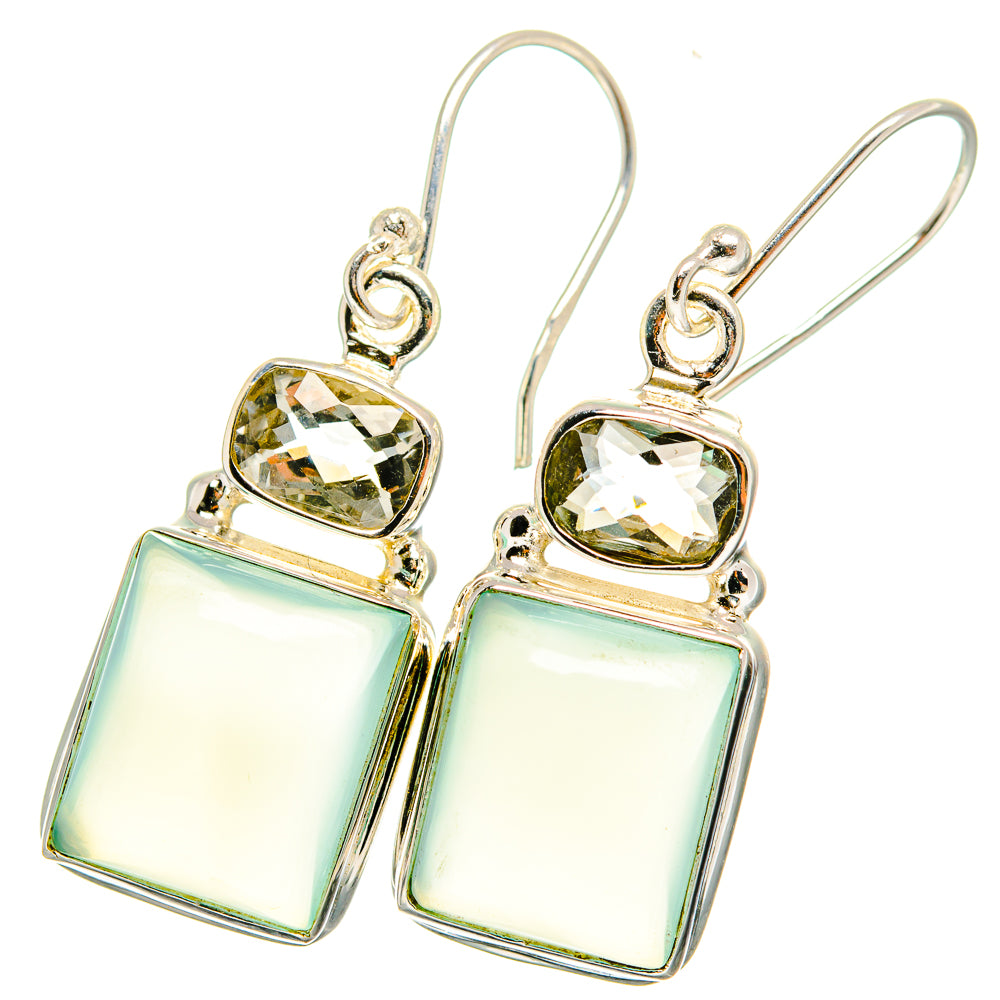 Aqua Chalcedony Earrings handcrafted by Anasilvercos - EARR421392