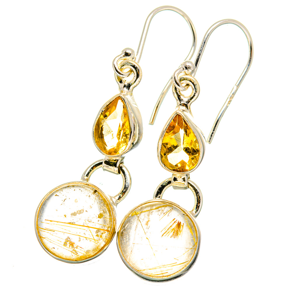 Rutilated Quartz Earrings handcrafted by Anasilvercos - EARR421395