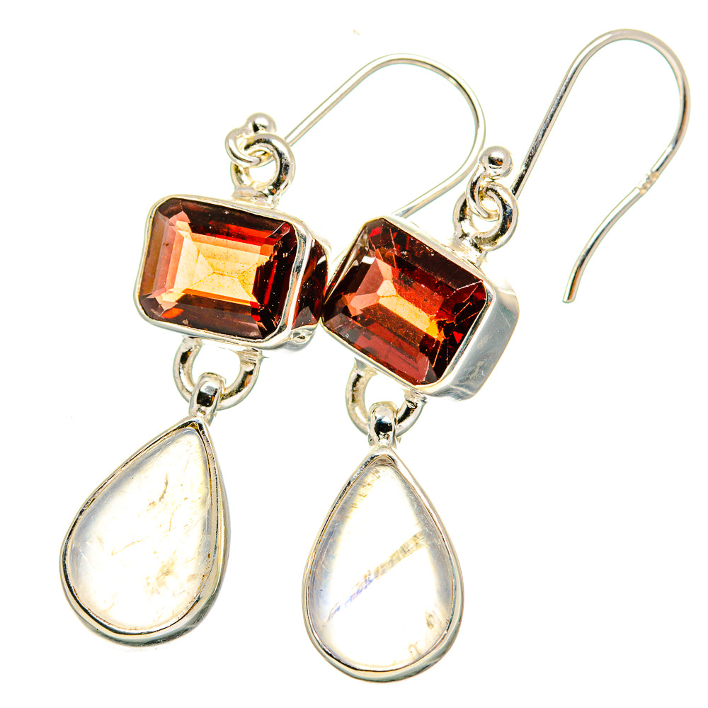 Rainbow Moonstone Earrings handcrafted by Anasilvercos - EARR421402