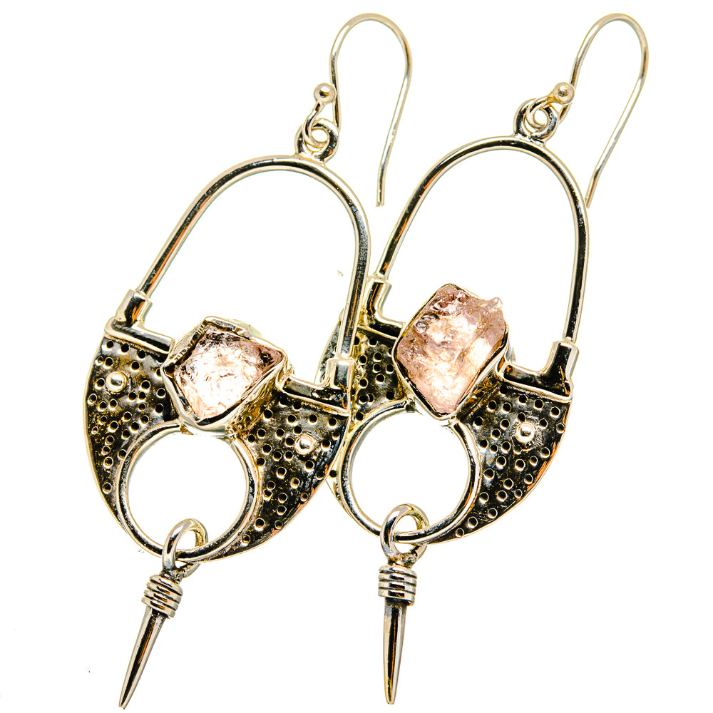 Rose Quartz Earrings handcrafted by Anasilvercos - EARR421415