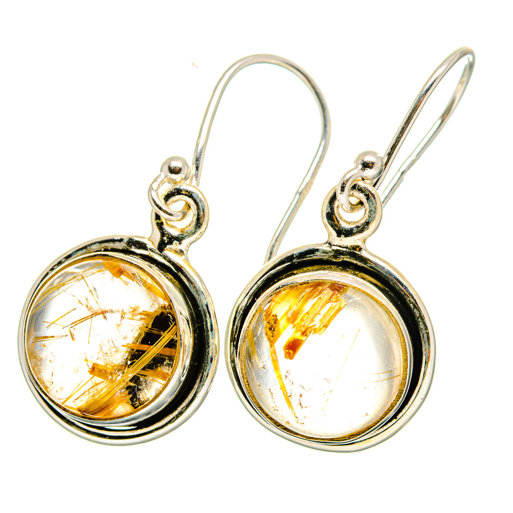 Rutilated Quartz Earrings handcrafted by Anasilvercos - EARR421426