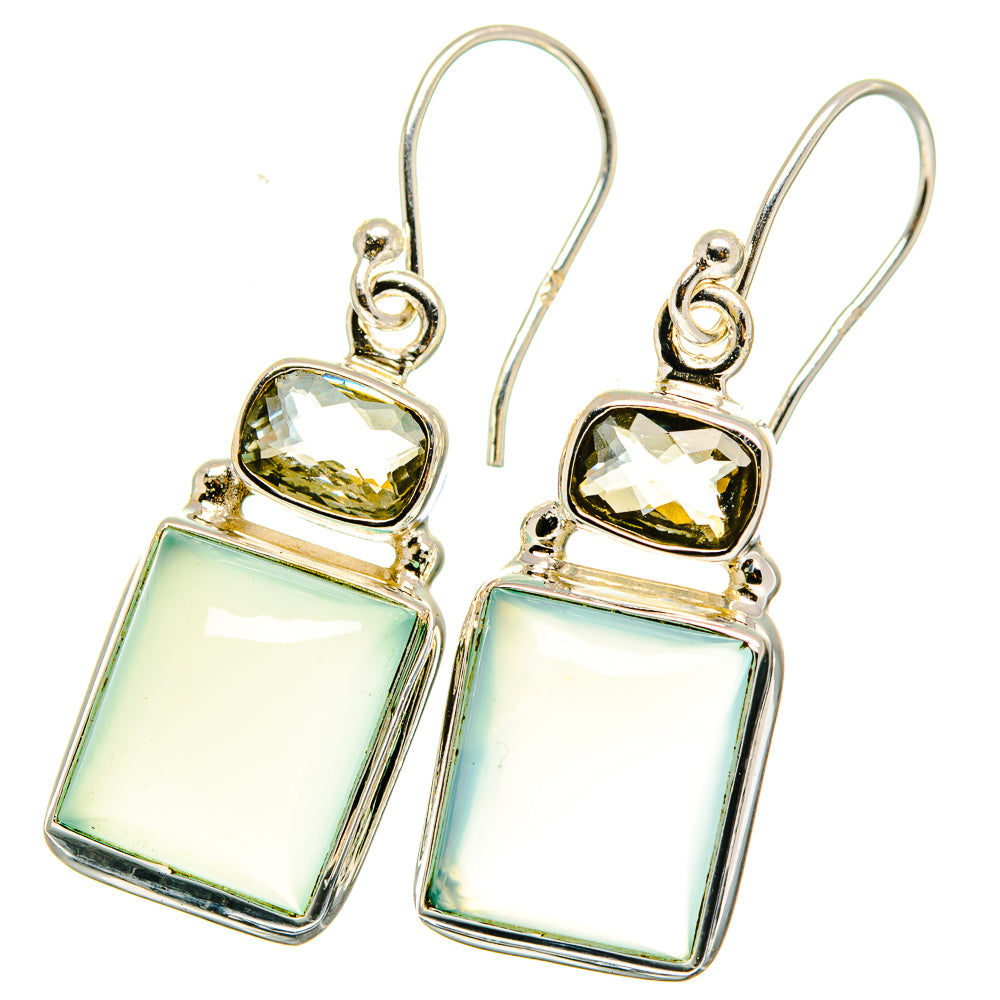 Aqua Chalcedony Earrings handcrafted by Anasilvercos - EARR421429