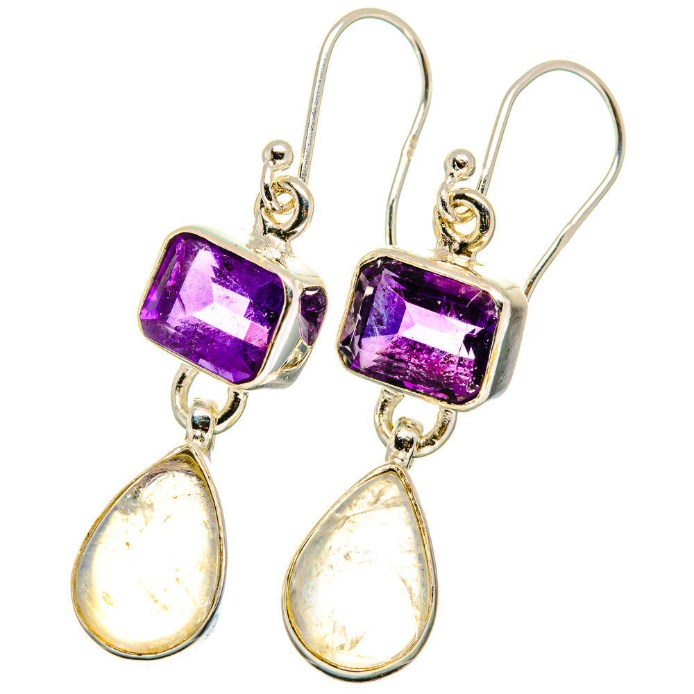 Rainbow Moonstone Earrings handcrafted by Anasilvercos - EARR421435