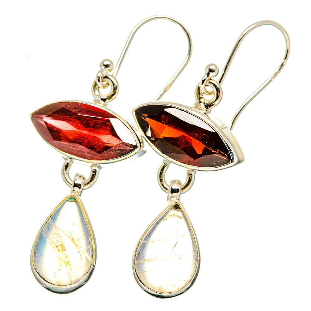 Rainbow Moonstone Earrings handcrafted by Anasilvercos - EARR421437
