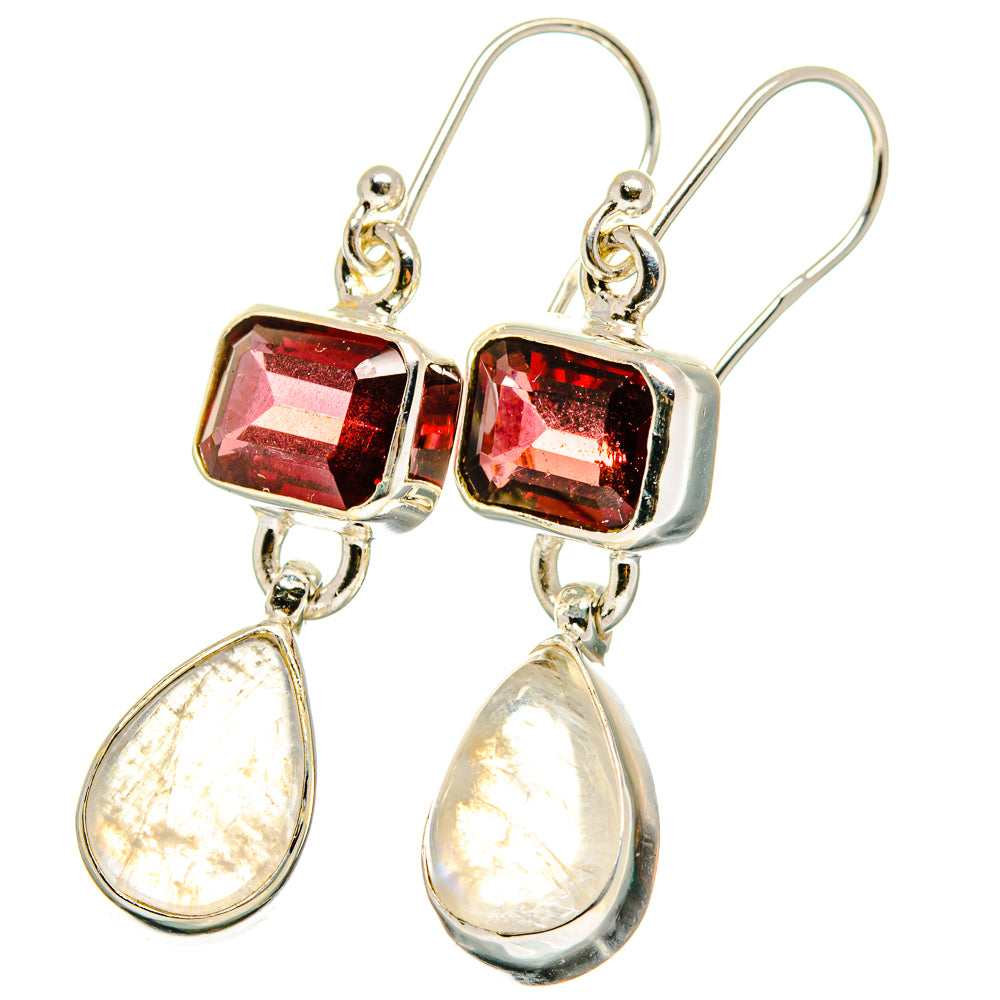 Rainbow Moonstone Earrings handcrafted by Anasilvercos - EARR421438