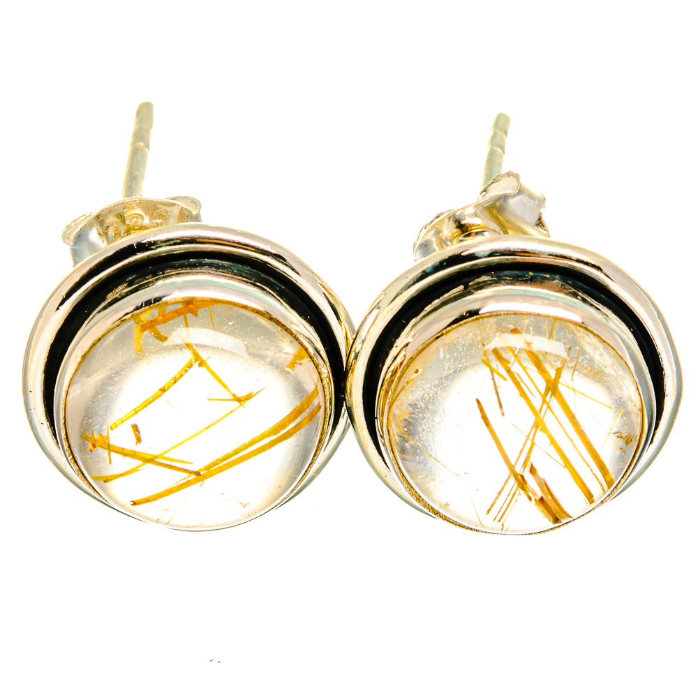 Rutilated Quartz Earrings handcrafted by Anasilvercos - EARR421443