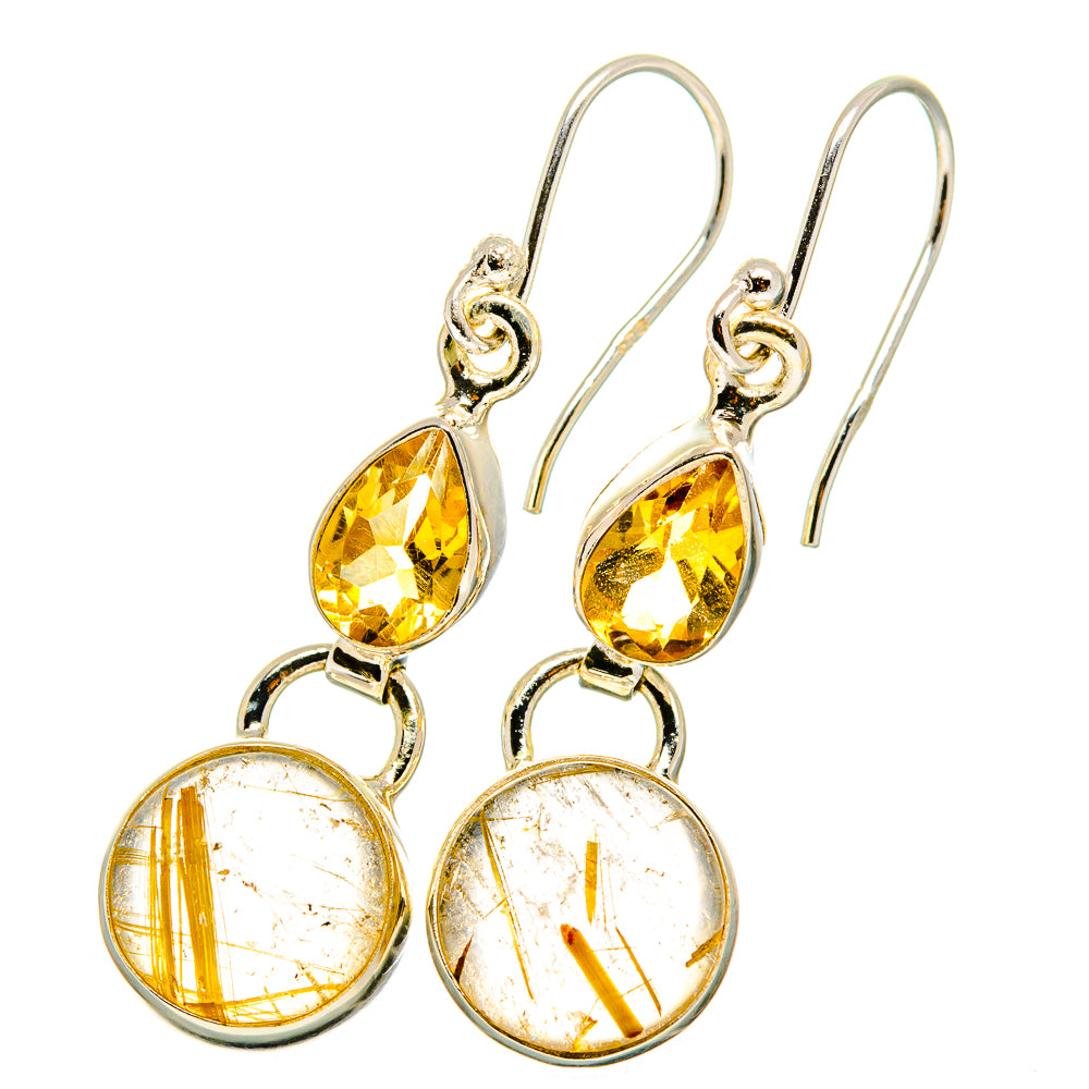 Rutilated Quartz Earrings handcrafted by Anasilvercos - EARR421453