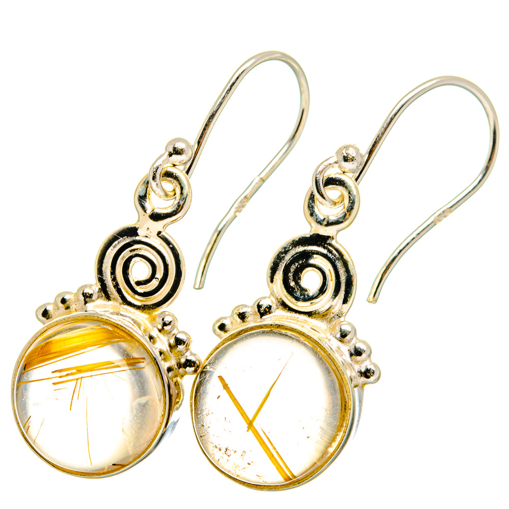 Rutilated Quartz Earrings handcrafted by Anasilvercos - EARR421474