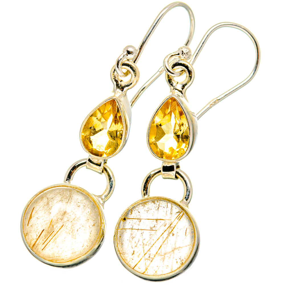 Rutilated Quartz Earrings handcrafted by Anasilvercos - EARR421477