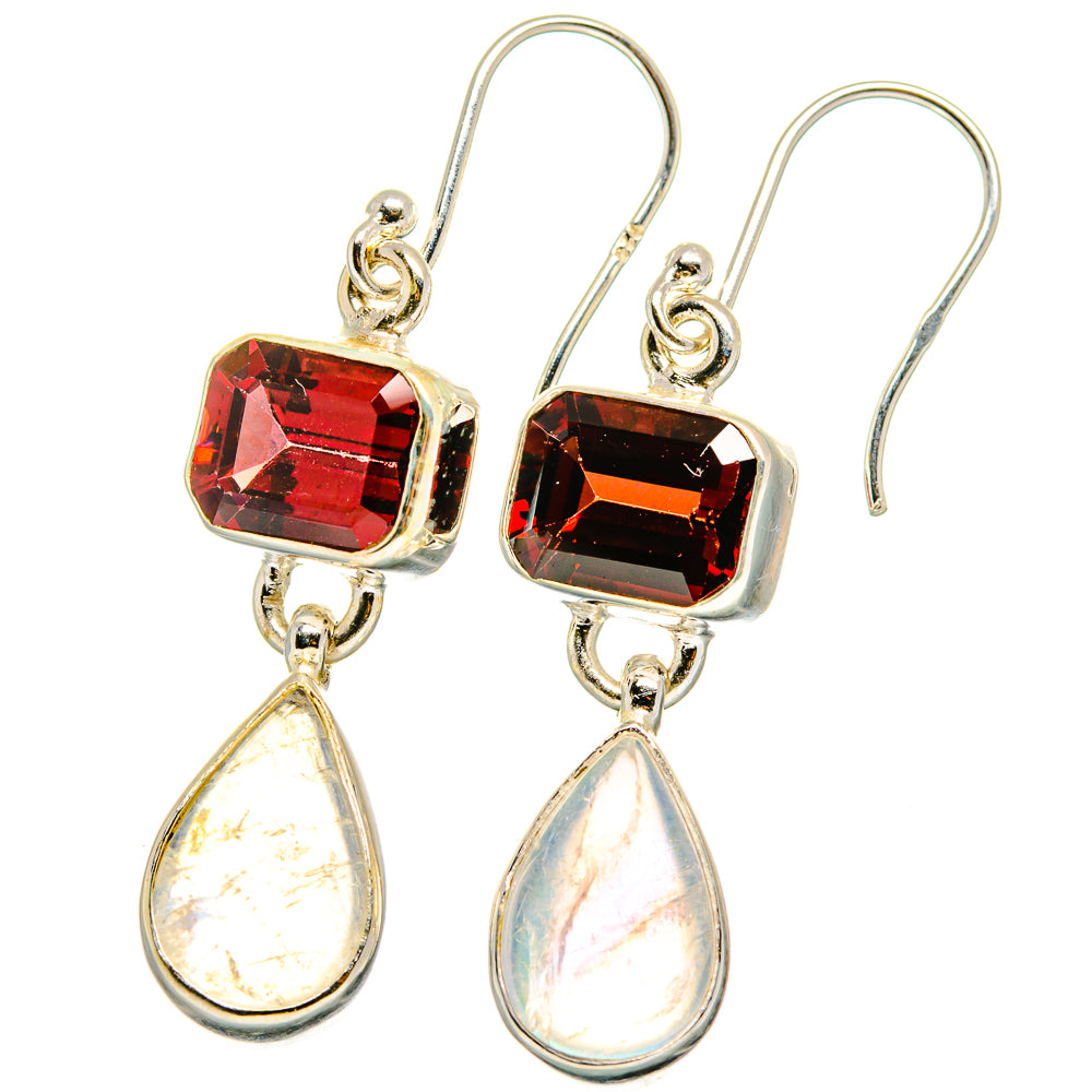 Rainbow Moonstone Earrings handcrafted by Anasilvercos - EARR421479