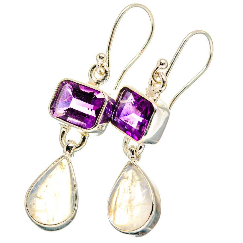 Rainbow Moonstone Earrings handcrafted by Anasilvercos - EARR421504