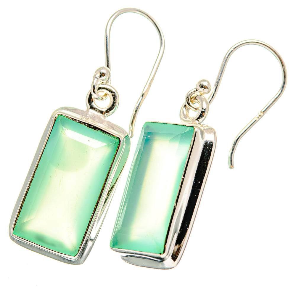 Aqua Chalcedony Earrings handcrafted by Anasilvercos - EARR421506