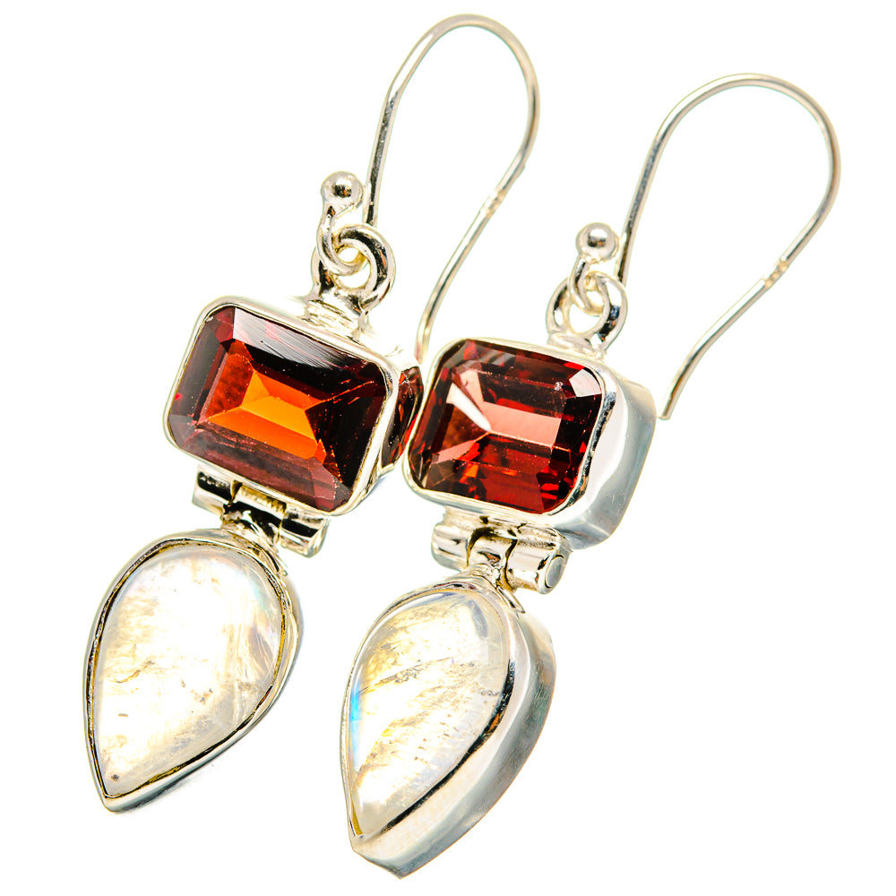 Rainbow Moonstone Earrings handcrafted by Anasilvercos - EARR421508