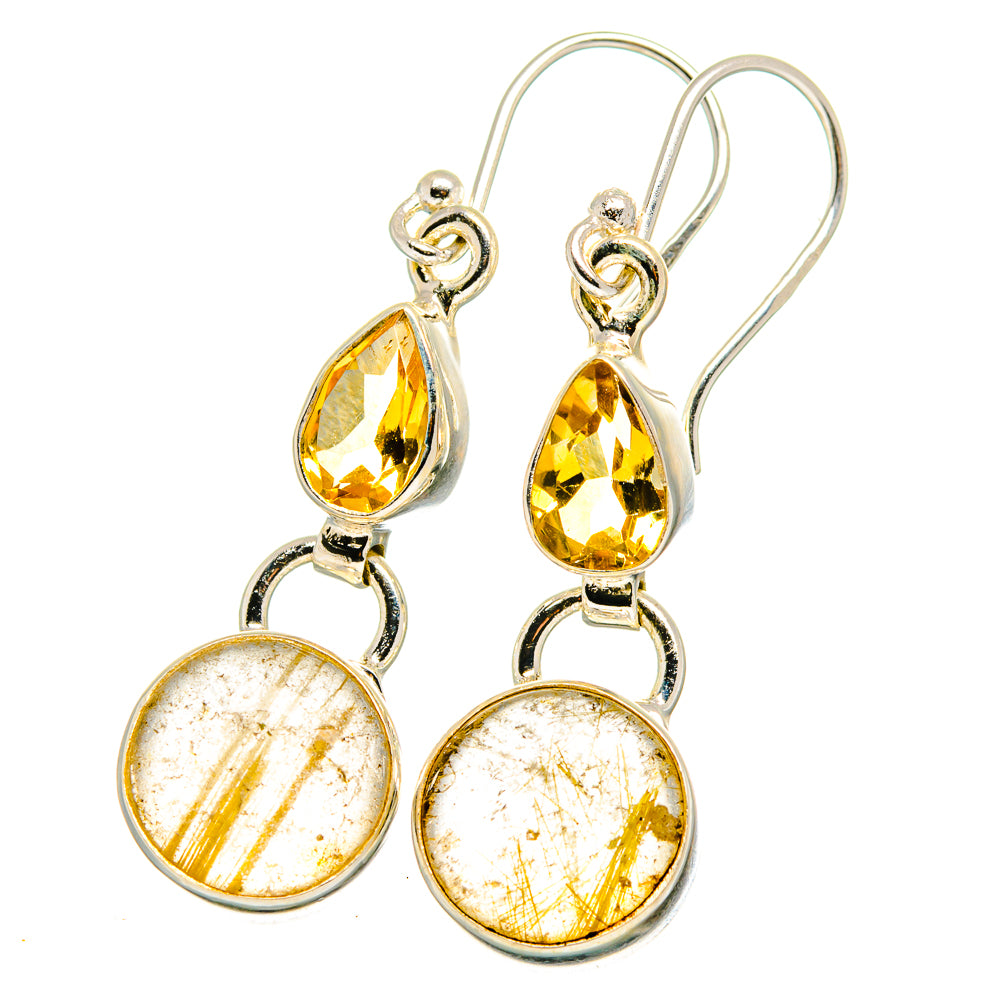 Rutilated Quartz Earrings handcrafted by Anasilvercos - EARR421514