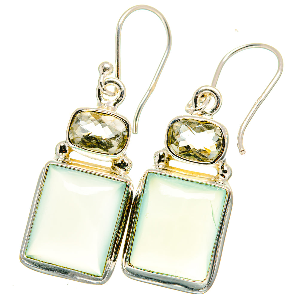 Aqua Chalcedony Earrings handcrafted by Anasilvercos - EARR421515