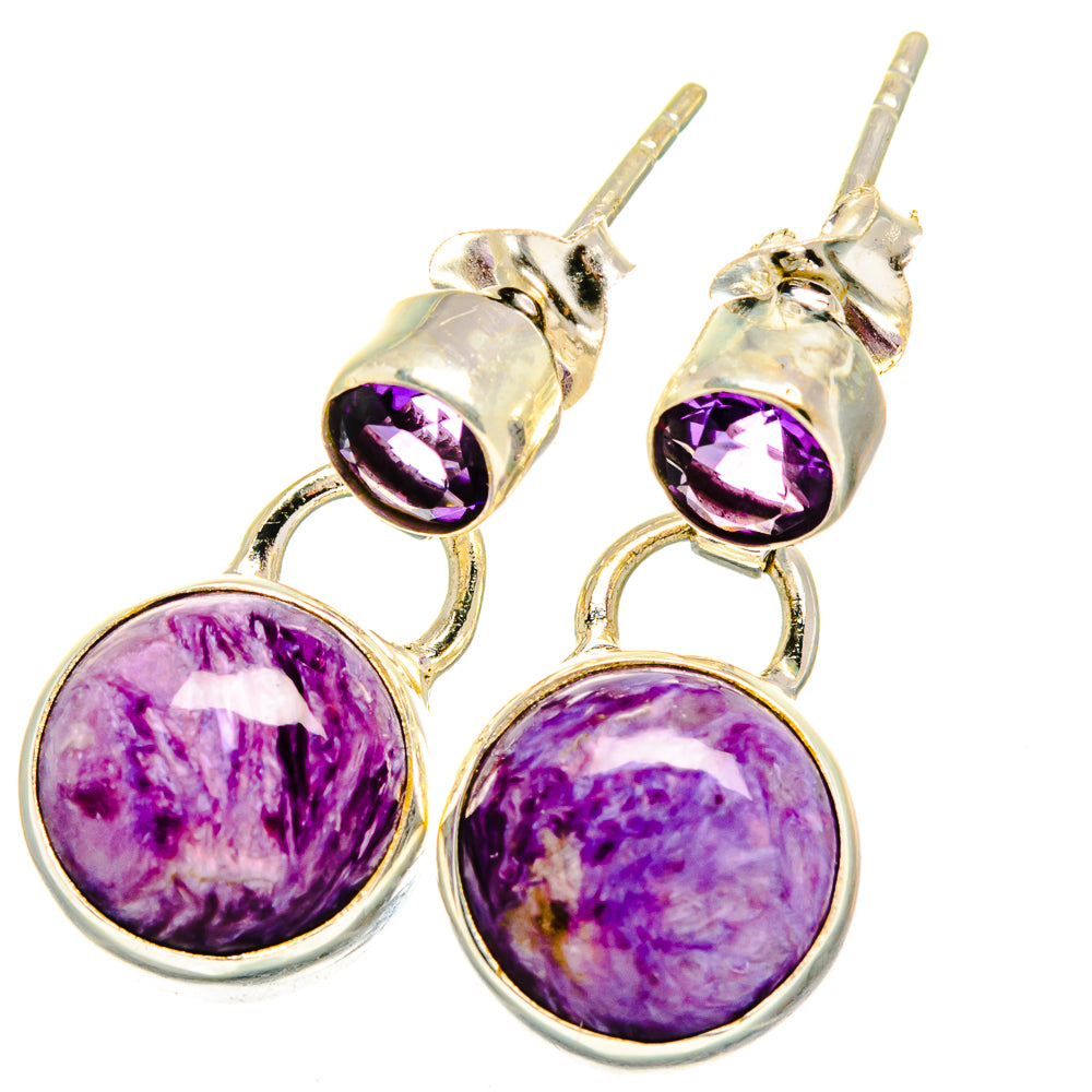 Charoite Earrings handcrafted by Anasilvercos - EARR421517