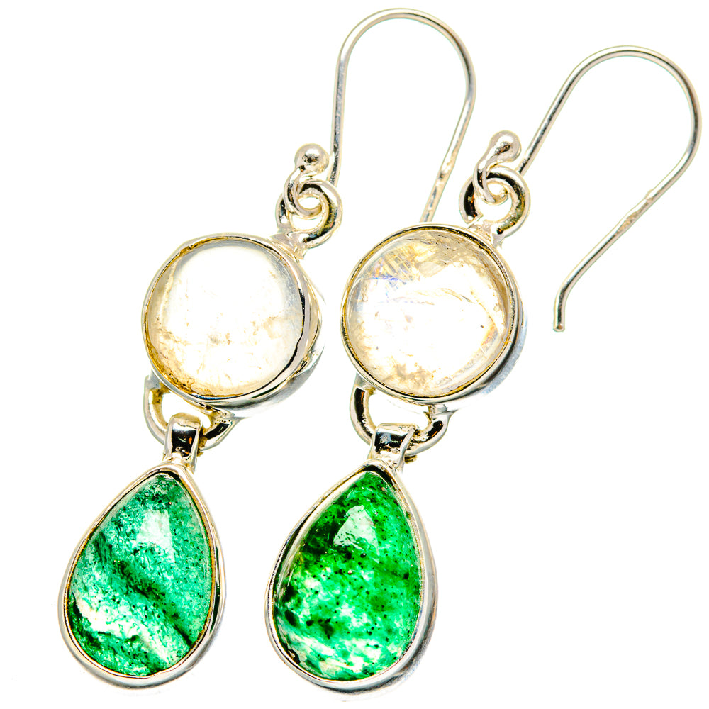 Rainbow Moonstone Earrings handcrafted by Anasilvercos - EARR421522