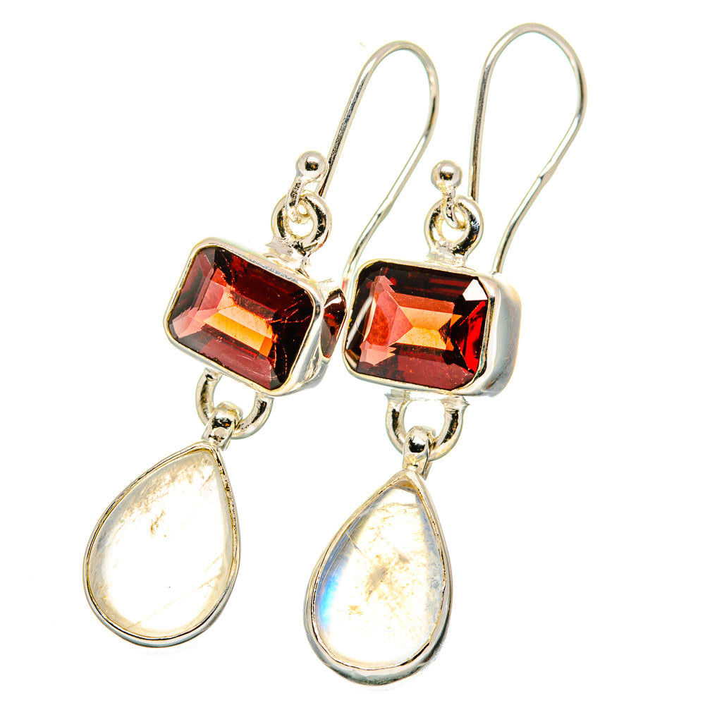 Rainbow Moonstone Earrings handcrafted by Anasilvercos - EARR421540