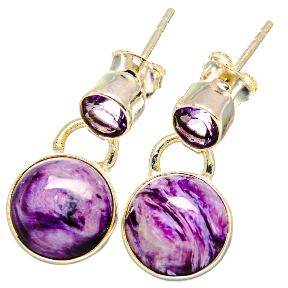 Charoite Earrings handcrafted by Anasilvercos - EARR421547