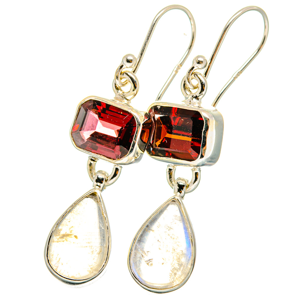 Rainbow Moonstone Earrings handcrafted by Anasilvercos - EARR421565