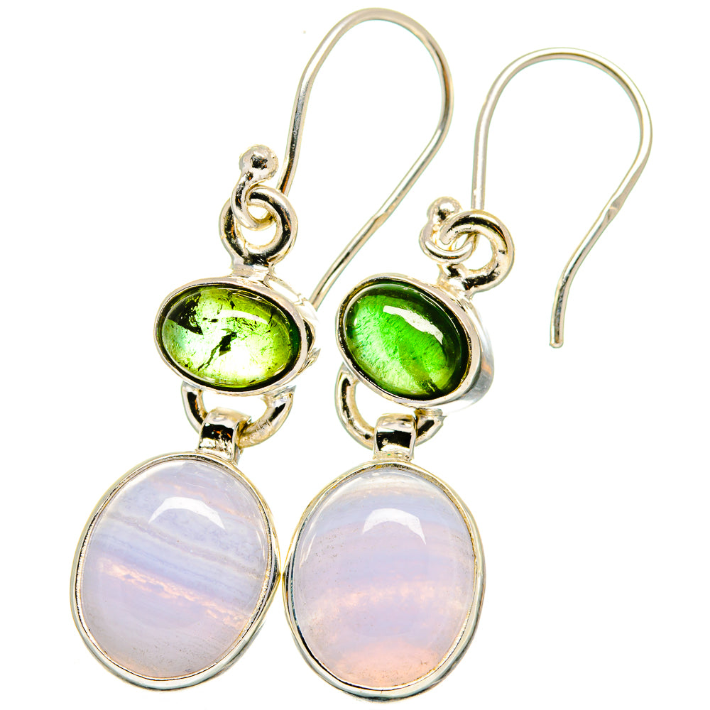 Blue Lace Agate Earrings handcrafted by Anasilvercos - EARR421577