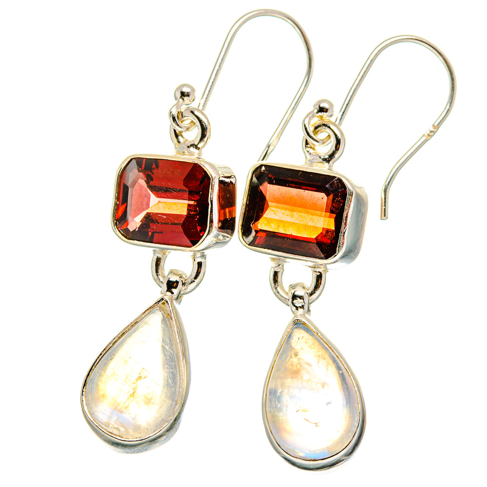 Rainbow Moonstone Earrings handcrafted by Anasilvercos - EARR421593