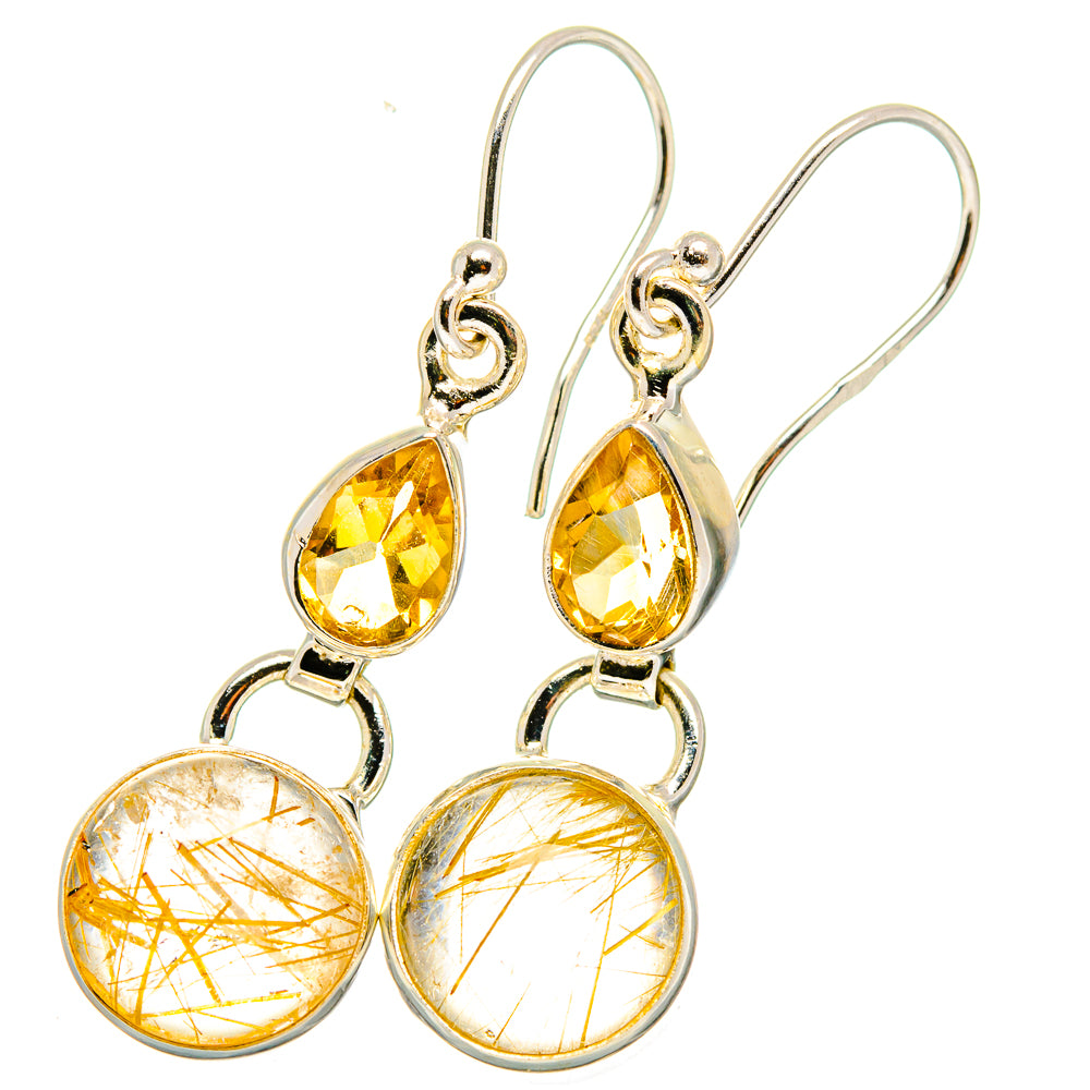 Rutilated Quartz Earrings handcrafted by Anasilvercos - EARR421602