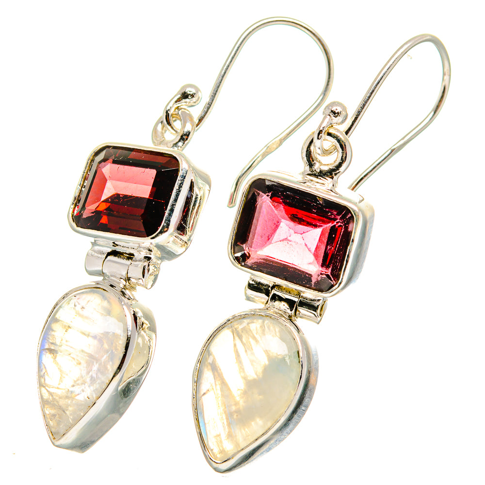 Rainbow Moonstone Earrings handcrafted by Anasilvercos - EARR421611