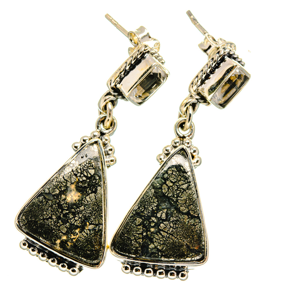 Pyrite Agate Earrings handcrafted by Anasilvercos - EARR421614
