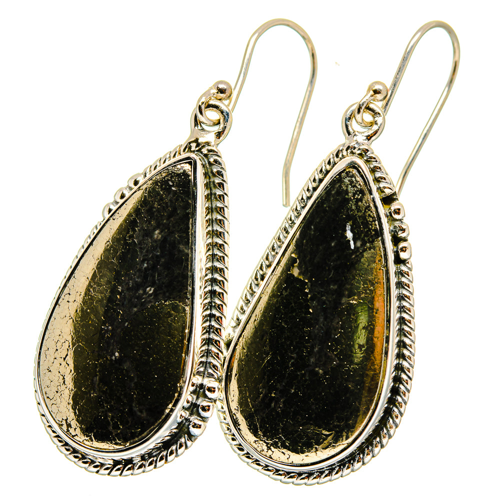 Pyrite Agate Earrings handcrafted by Anasilvercos - EARR421618