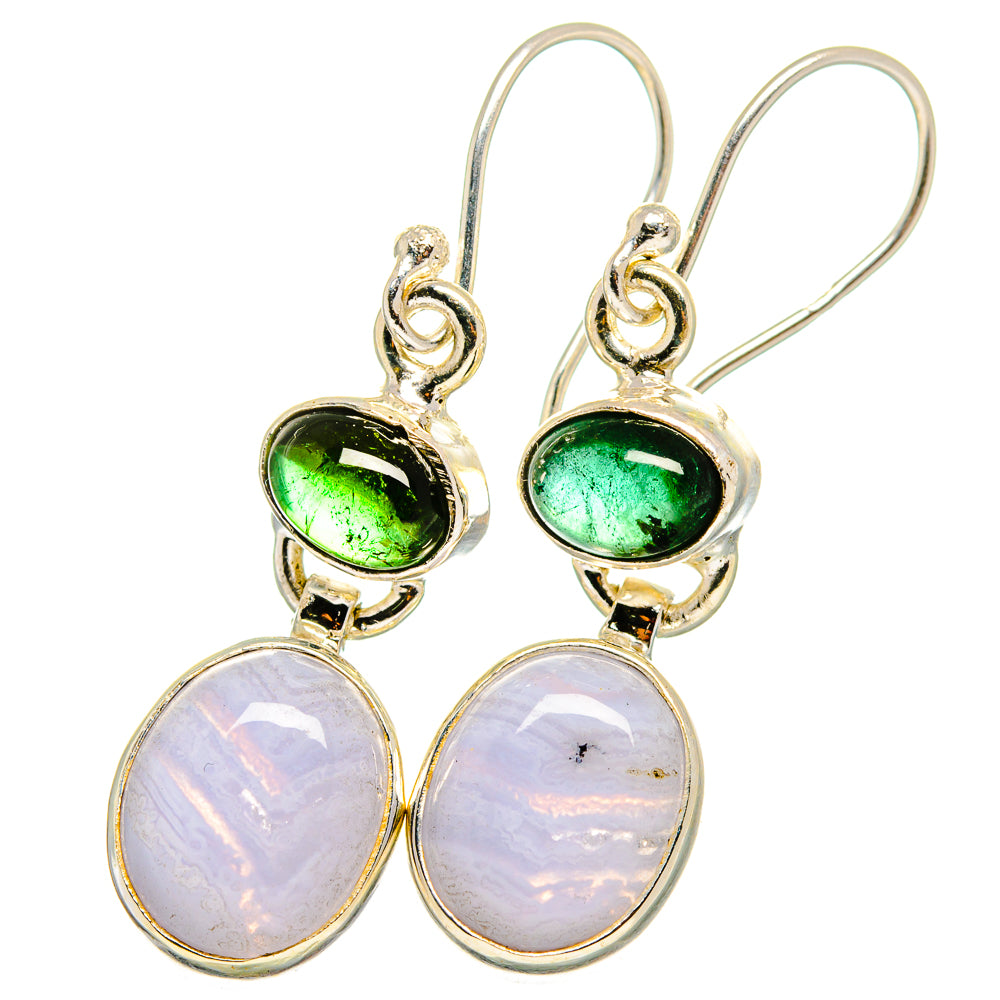 Blue Lace Agate Earrings handcrafted by Anasilvercos - EARR421620