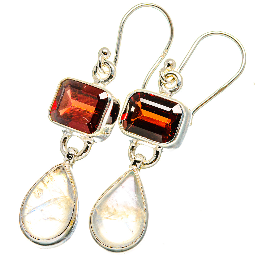 Rainbow Moonstone Earrings handcrafted by Anasilvercos - EARR421622
