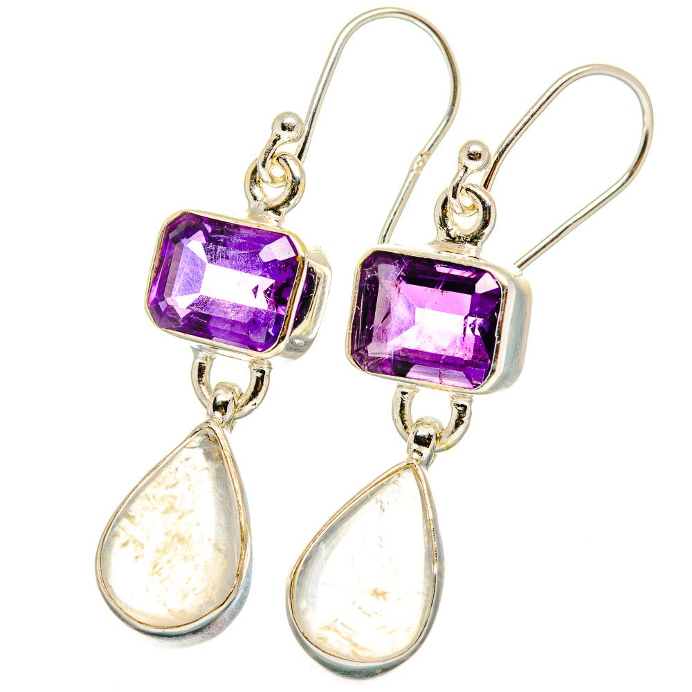 Rainbow Moonstone Earrings handcrafted by Anasilvercos - EARR421652