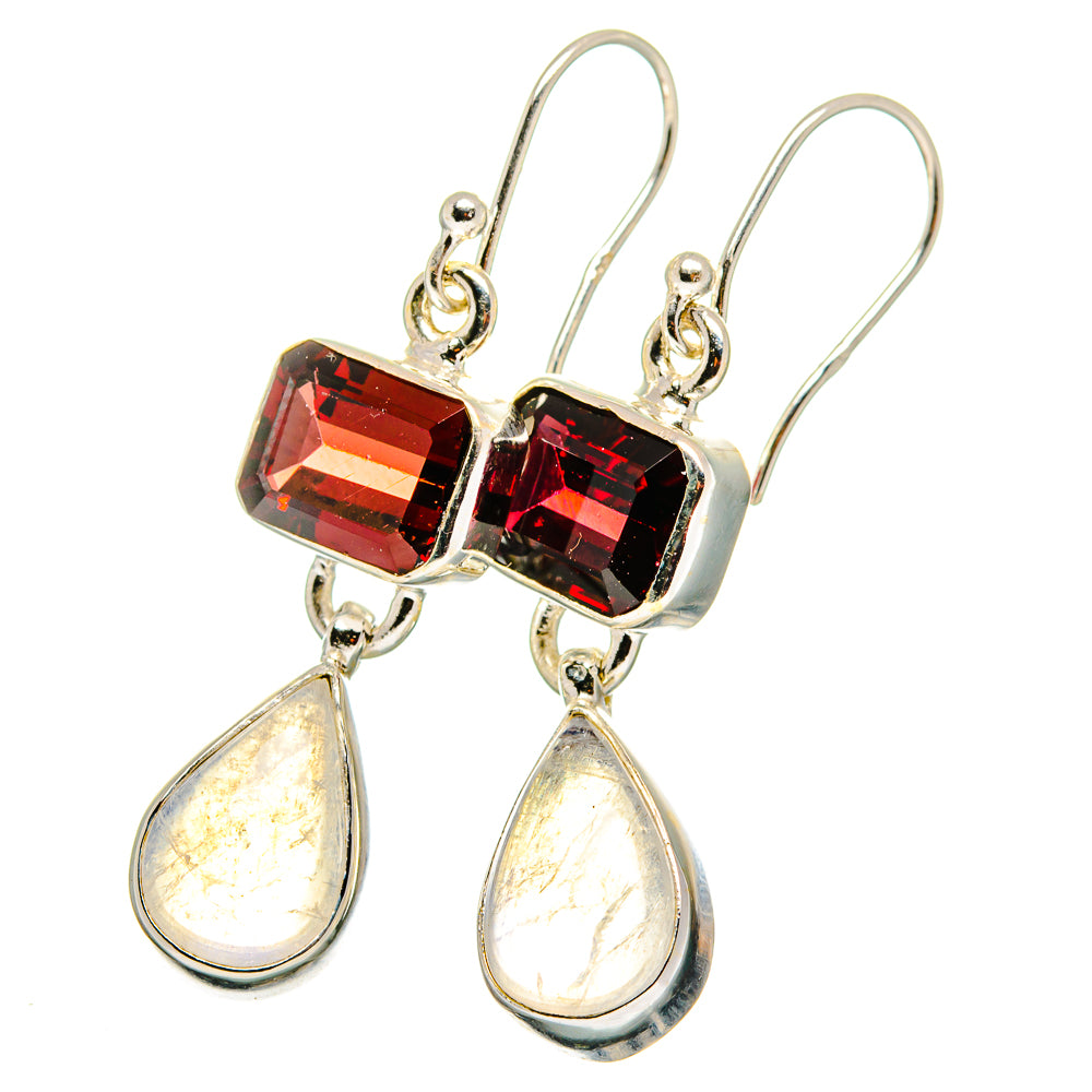 Rainbow Moonstone Earrings handcrafted by Anasilvercos - EARR421654