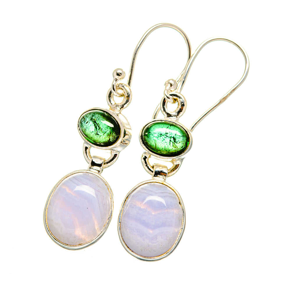 Blue Lace Agate Earrings handcrafted by Anasilvercos - EARR421657