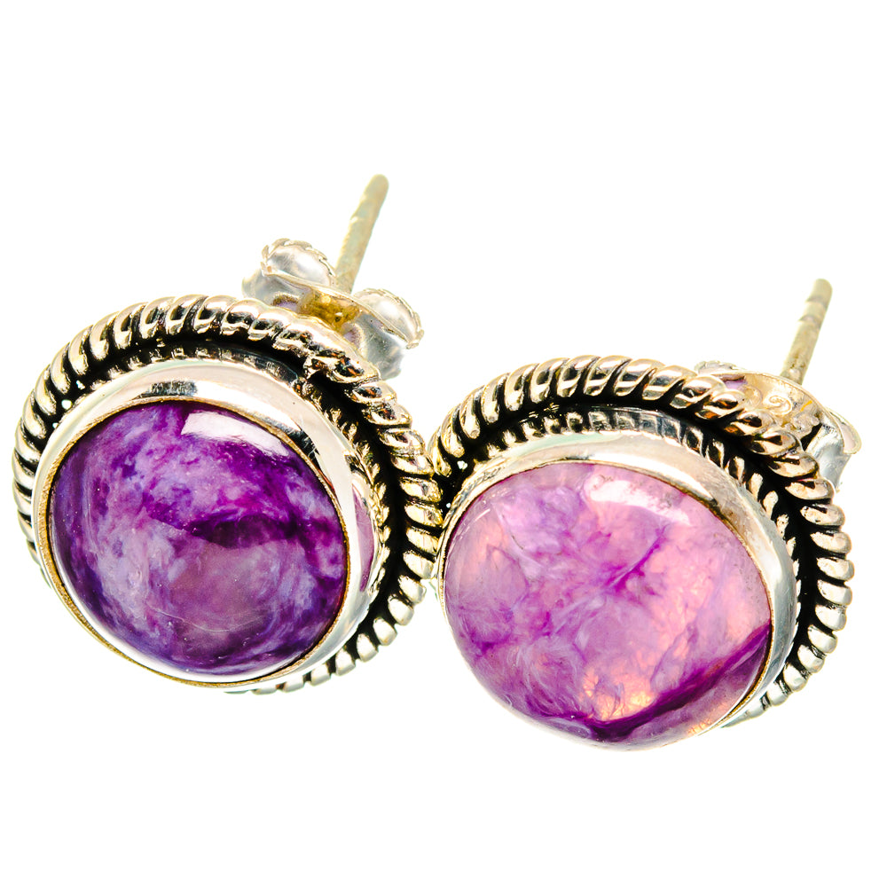 Charoite Earrings handcrafted by Anasilvercos - EARR421663