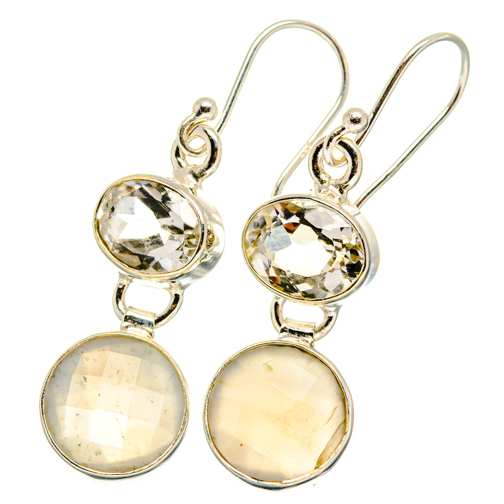 Rainbow Moonstone Earrings handcrafted by Anasilvercos - EARR421670