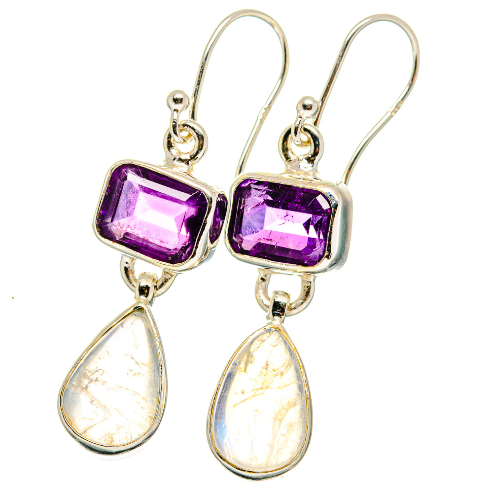 Rainbow Moonstone Earrings handcrafted by Anasilvercos - EARR421683