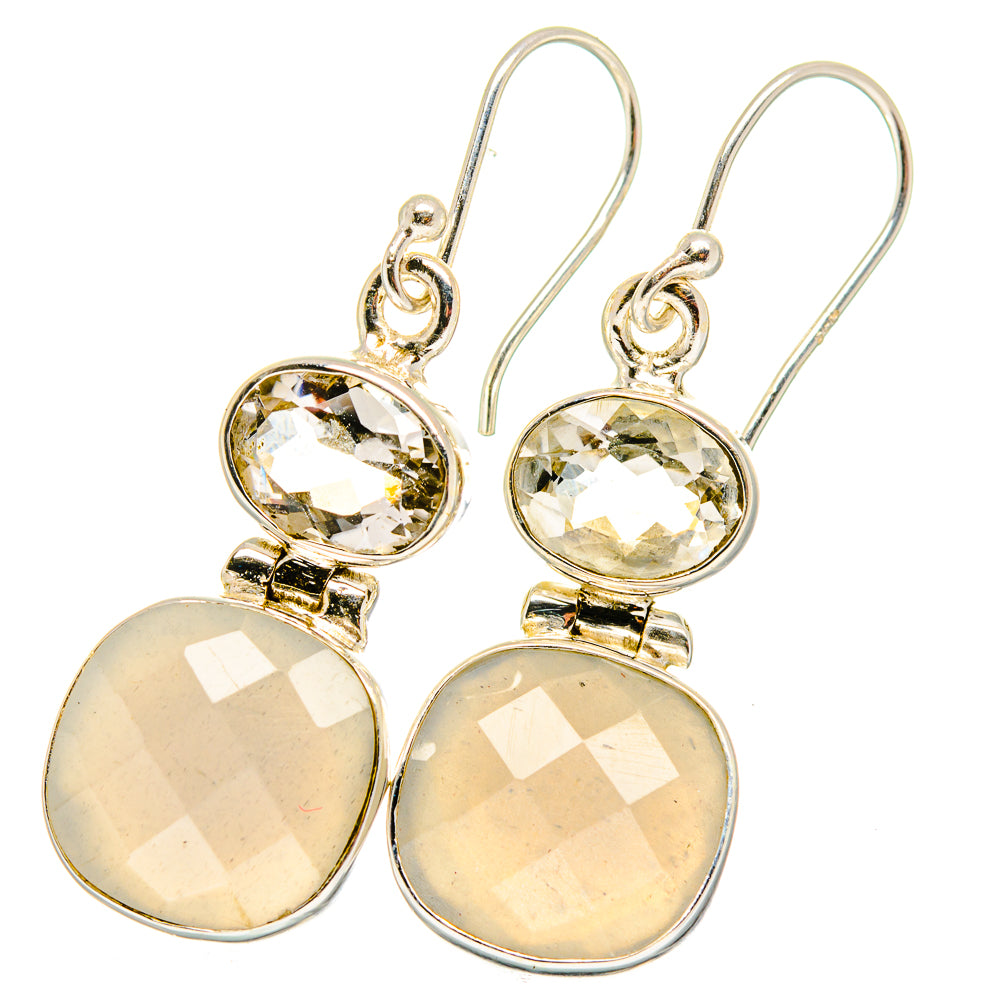 Rainbow Moonstone Earrings handcrafted by Anasilvercos - EARR421695