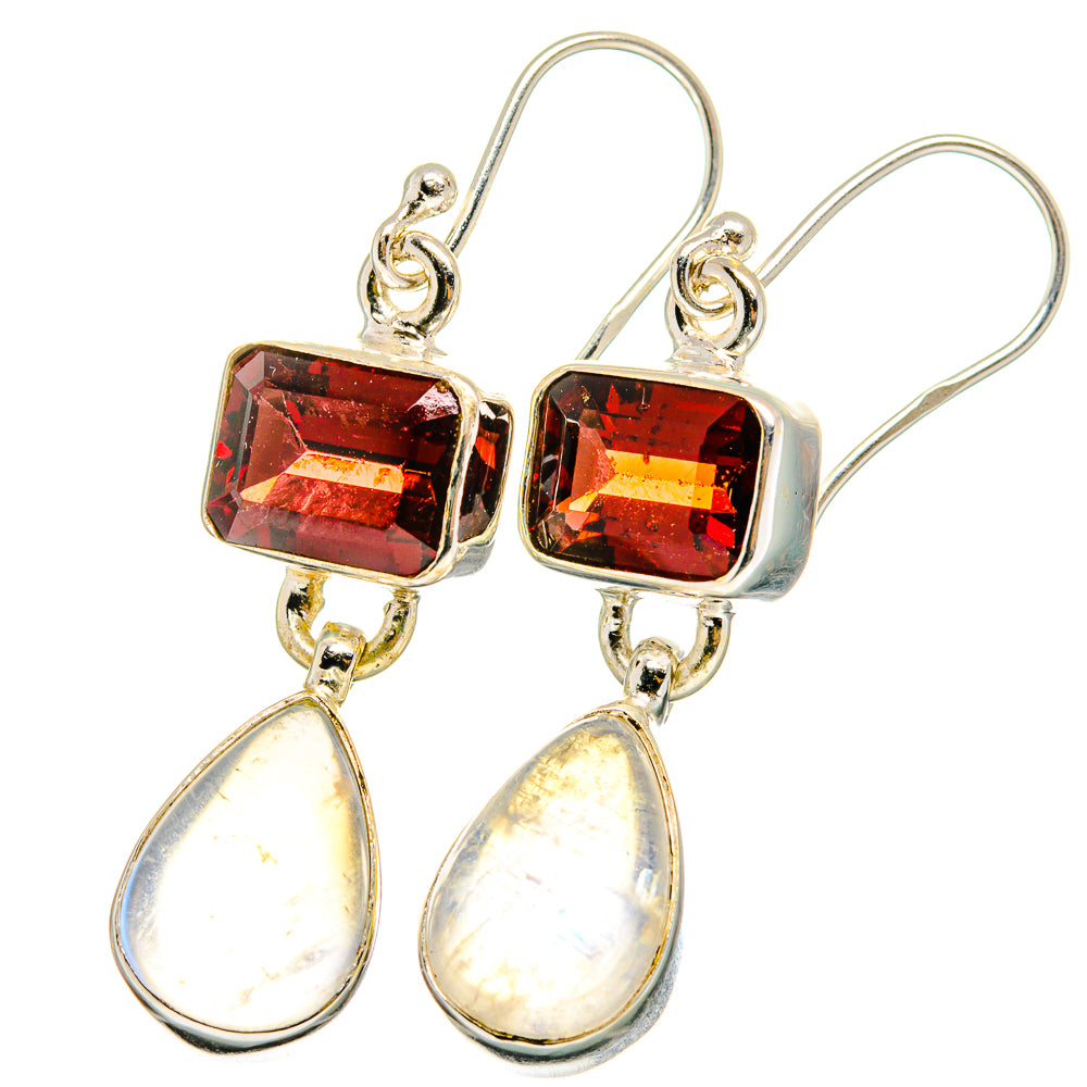 Rainbow Moonstone Earrings handcrafted by Anasilvercos - EARR421704